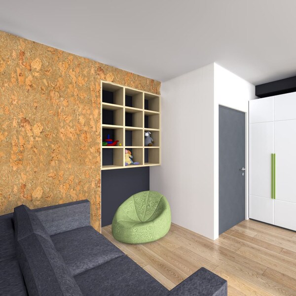 Corkstone cork wall in playroom